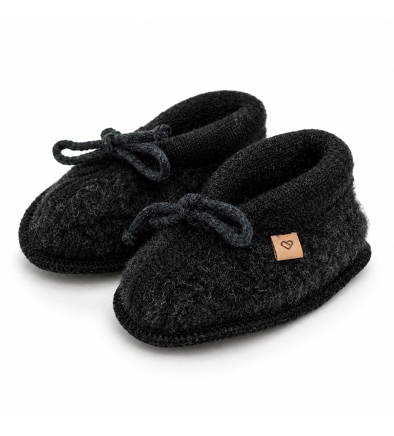 Buciki dziecięce wełniane Nevada 0-6m anthracite
