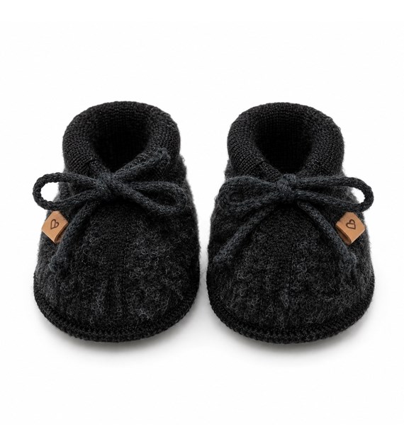 Buciki dziecięce wełniane Nevada 6-12m anthracite