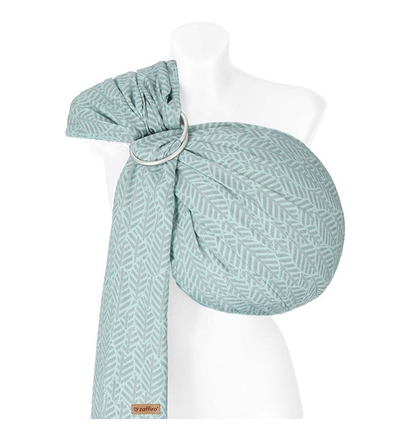 Chusta kółkowa HugMe Leaves 70x195cm mint