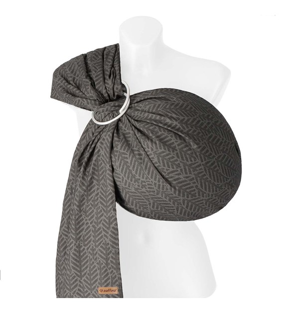 Sling with ring HugMe Leaves 70x195cm anthracite