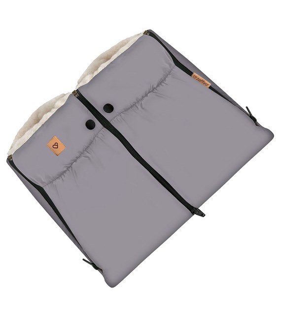 Two-parts hand muffs Aspen steel grey