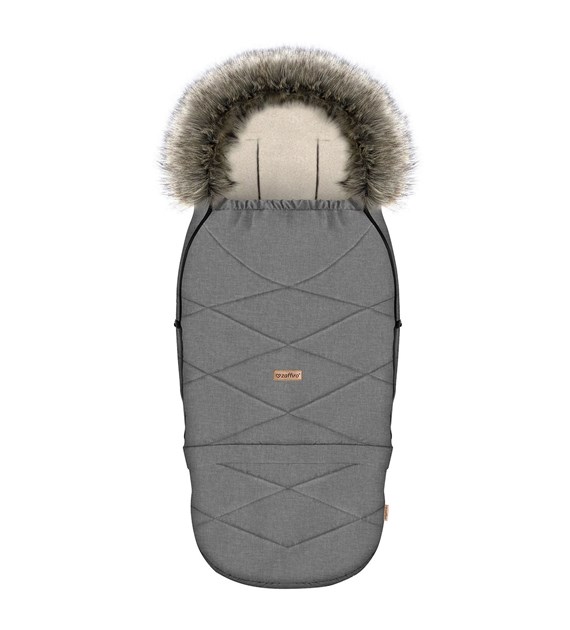 Adjustable footmuff with bag GrowUP Scandi 0-36m light grey
