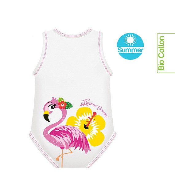Growing body Bio Cotton Summer 0-36m flamingo