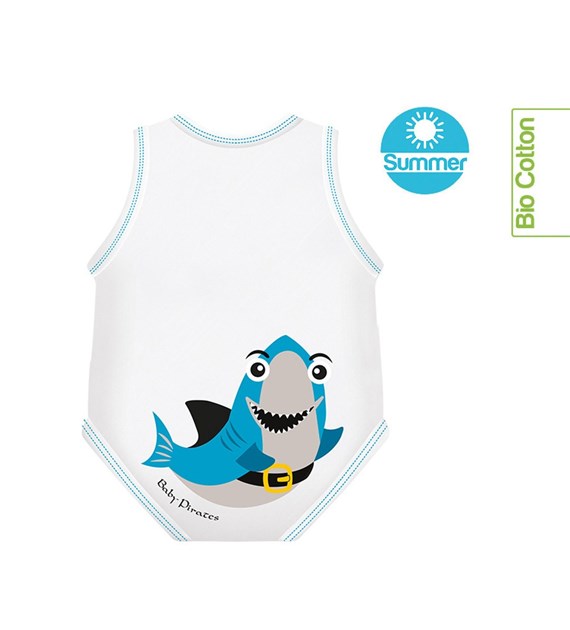 Body rosnące Bio Cotton Summer 0-36m shark