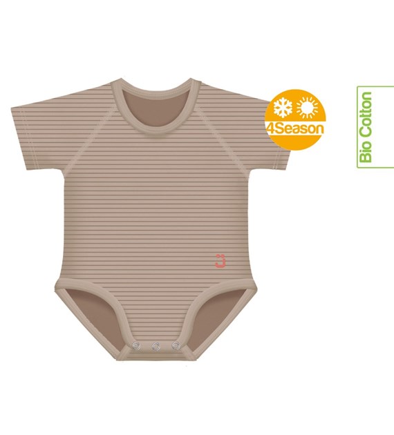 Growing body Bio Cotton 4Season 0-36m brown stripes