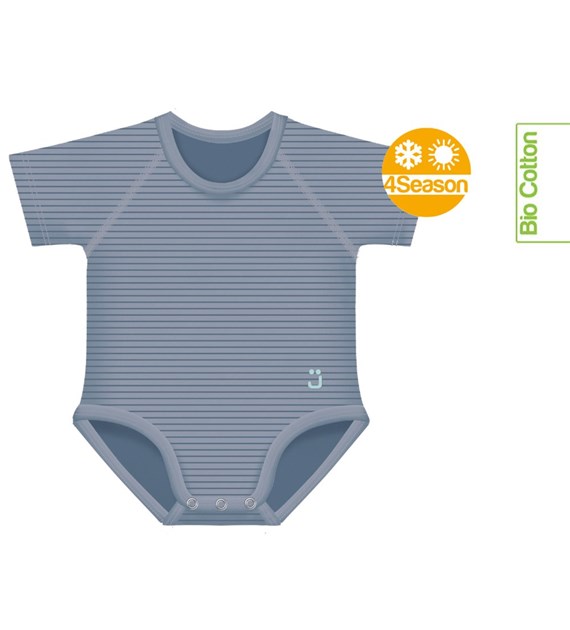 Growing body Bio Cotton 4Season 0-36m blue stripes