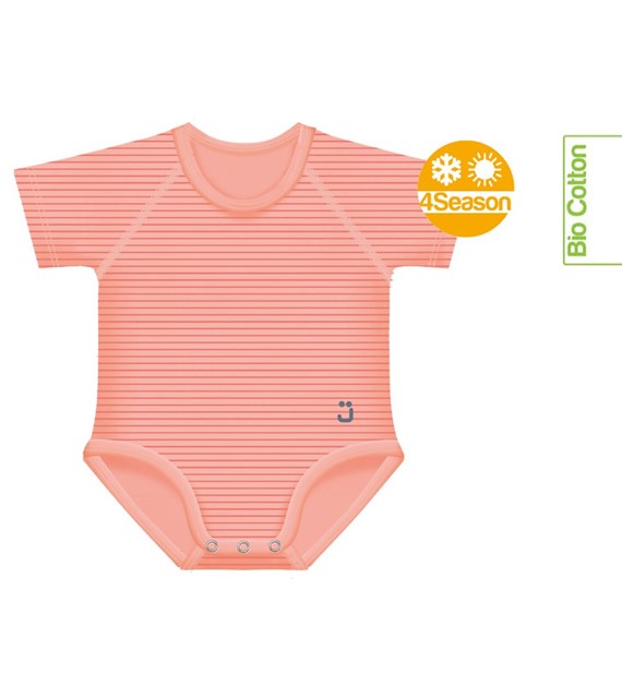 Growing body Bio Cotton 4Season 0-36m coral stripes