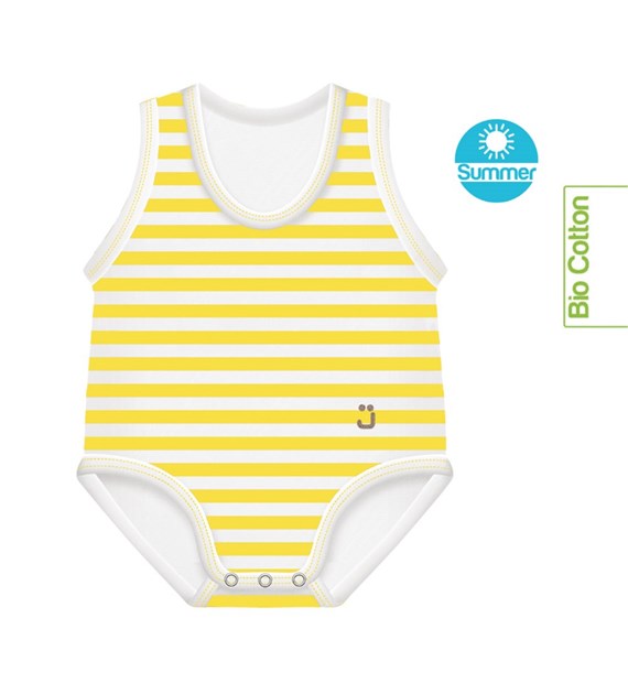 Body rosnące Bio Cotton Summer 0-36m yellow stripes
