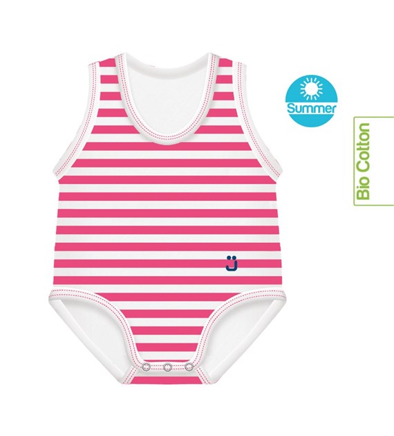 Growing body Bio Cotton Summer 0-36m pink stripes