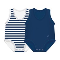 2-pack Body rosnące Bio Cotton Summer 0-36m Indigo