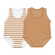 2-pack Body rosnące Bio Cotton Summer 0-36m caramel