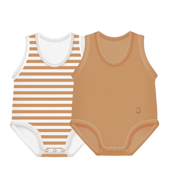 2-pack Body rosnące Bio Cotton Summer 0-36m caramel