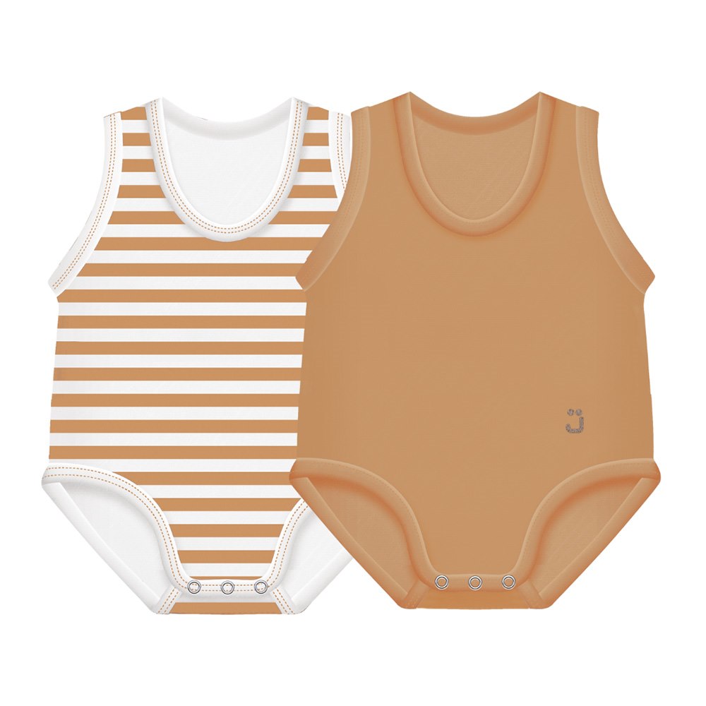 2-pack Body rosnące Bio Cotton Summer 0-36m caramel