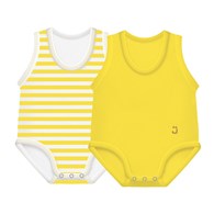 2-pack Body rosnące Bio Cotton Summer 0-36m yellow