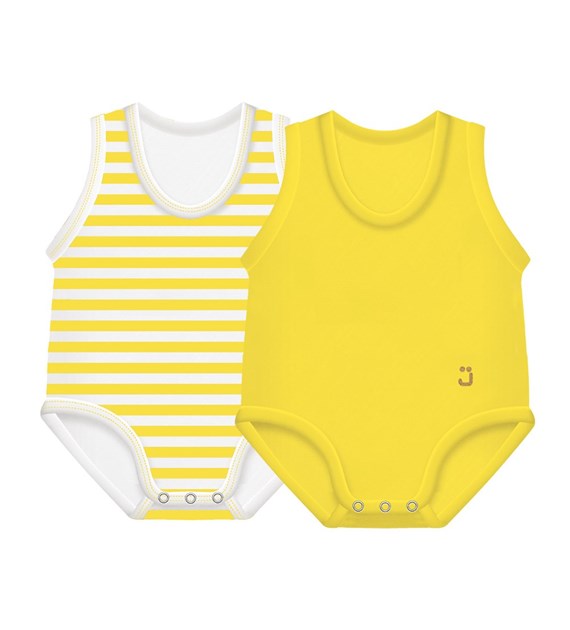 2-pack Body rosnące Bio Cotton Summer 0-36m yellow