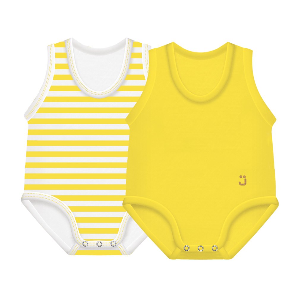 2-pack Body rosnące Bio Cotton Summer 0-36m yellow