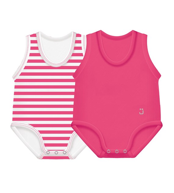 2-pack Body rosnące Bio Cotton Summer 0-36m pink