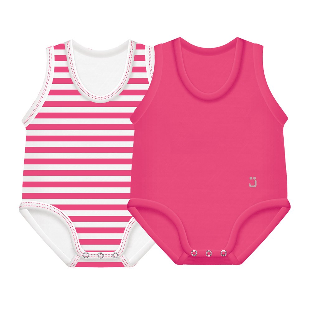 2-pack Body rosnące Bio Cotton Summer 0-36m pink
