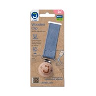 Zawieszka do smoczka z drewnianym klipsem Eco blue