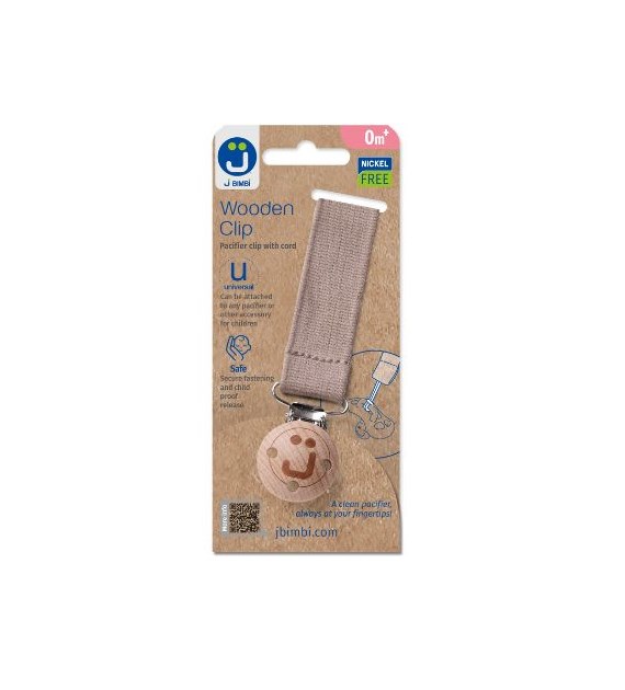 Zawieszka do smoczka z drewnianym klipsem Eco brown