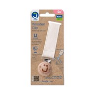 Zawieszka do smoczka z drewnianym klipsem Eco beige