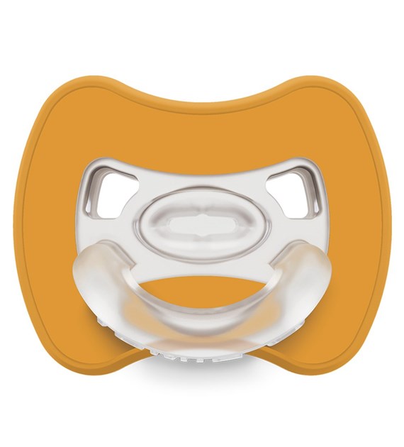 Sprytny smoczek ortodontyczny Glee 0-2m mustard