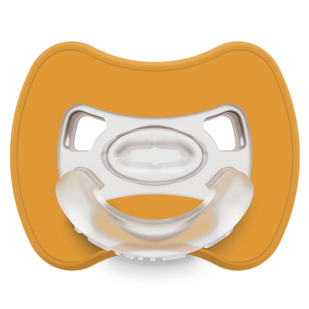Sprytny smoczek ortodontyczny Glee 2-6m mustard
