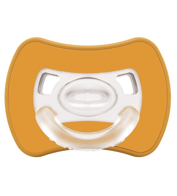 Sprytny smoczek ortodontyczny Glee 16m+ mustard