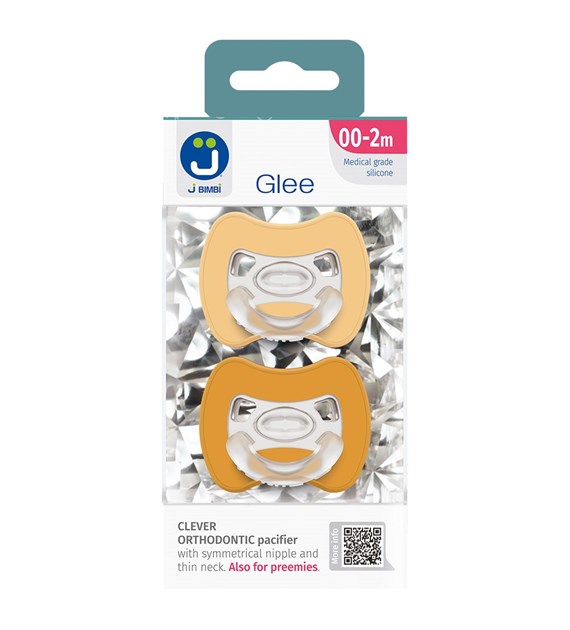 2-pack Sprytny smoczek ortodontyczny Glee 0-2m beige-mustard
