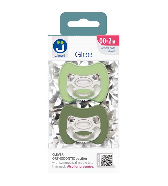 2-pack Sprytny smoczek ortodontyczny Glee 0-2m sage-green
