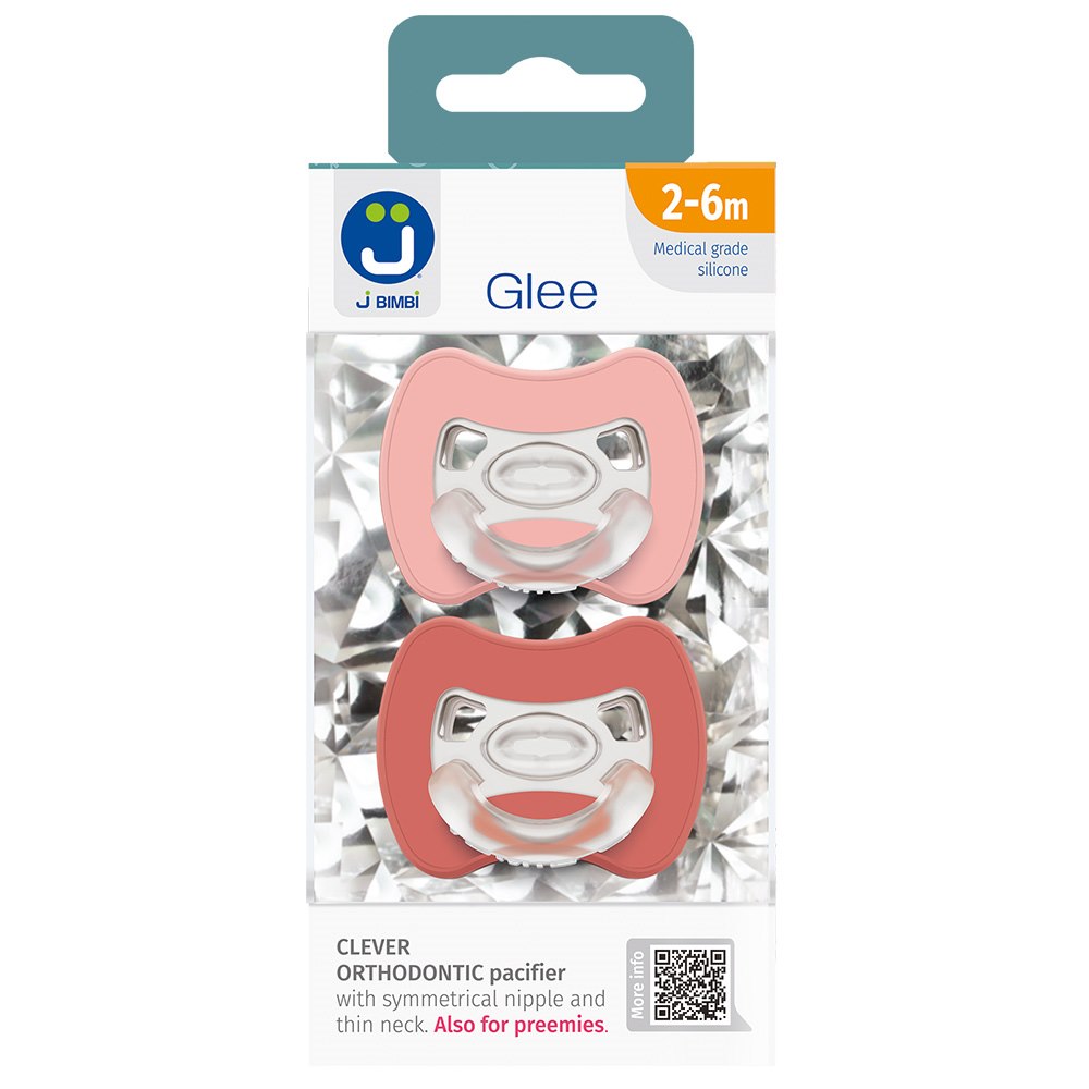 2-pack Sprytny smoczek ortodontyczny Glee 2-6m rose-brick