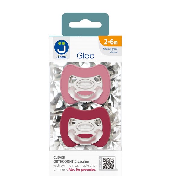 2-pack Sprytny smoczek ortodontyczny Glee 2-6m old rose-red