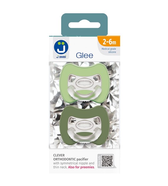 2-pack Sprytny smoczek ortodontyczny Glee 2-6m sage-green