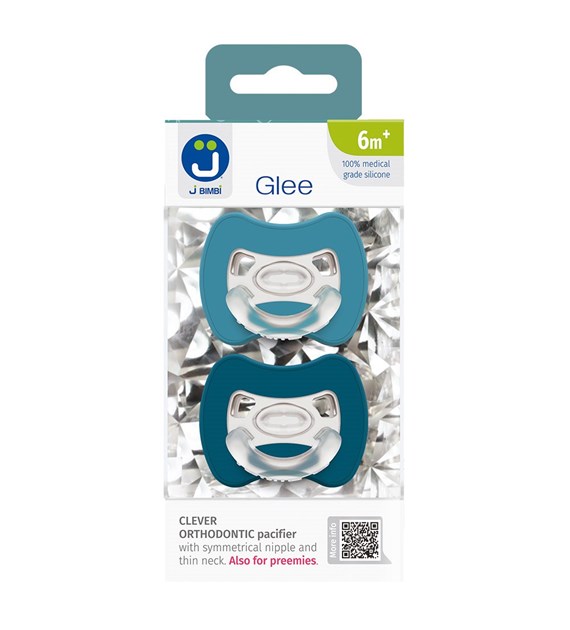 2-pack Sprytny smoczek ortodontyczny Glee 6m+ marine-blue