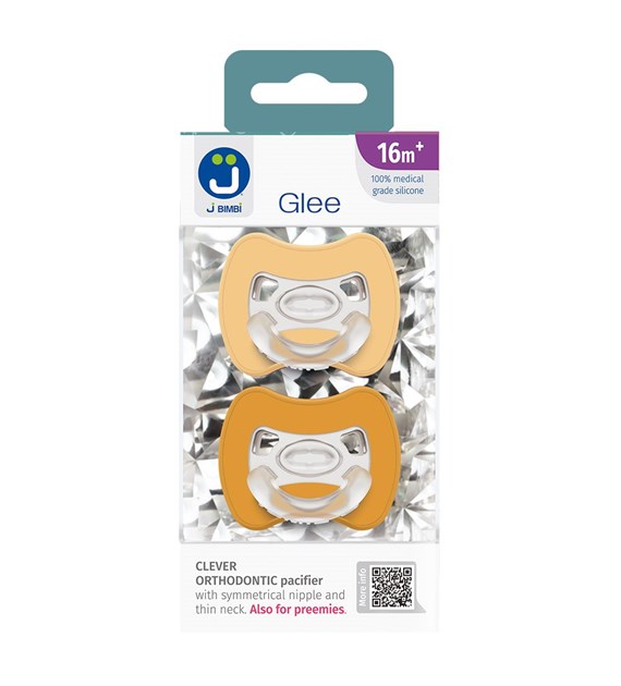 2-pack Sprytny smoczek ortodontyczny Glee 16m+ beige-mustard