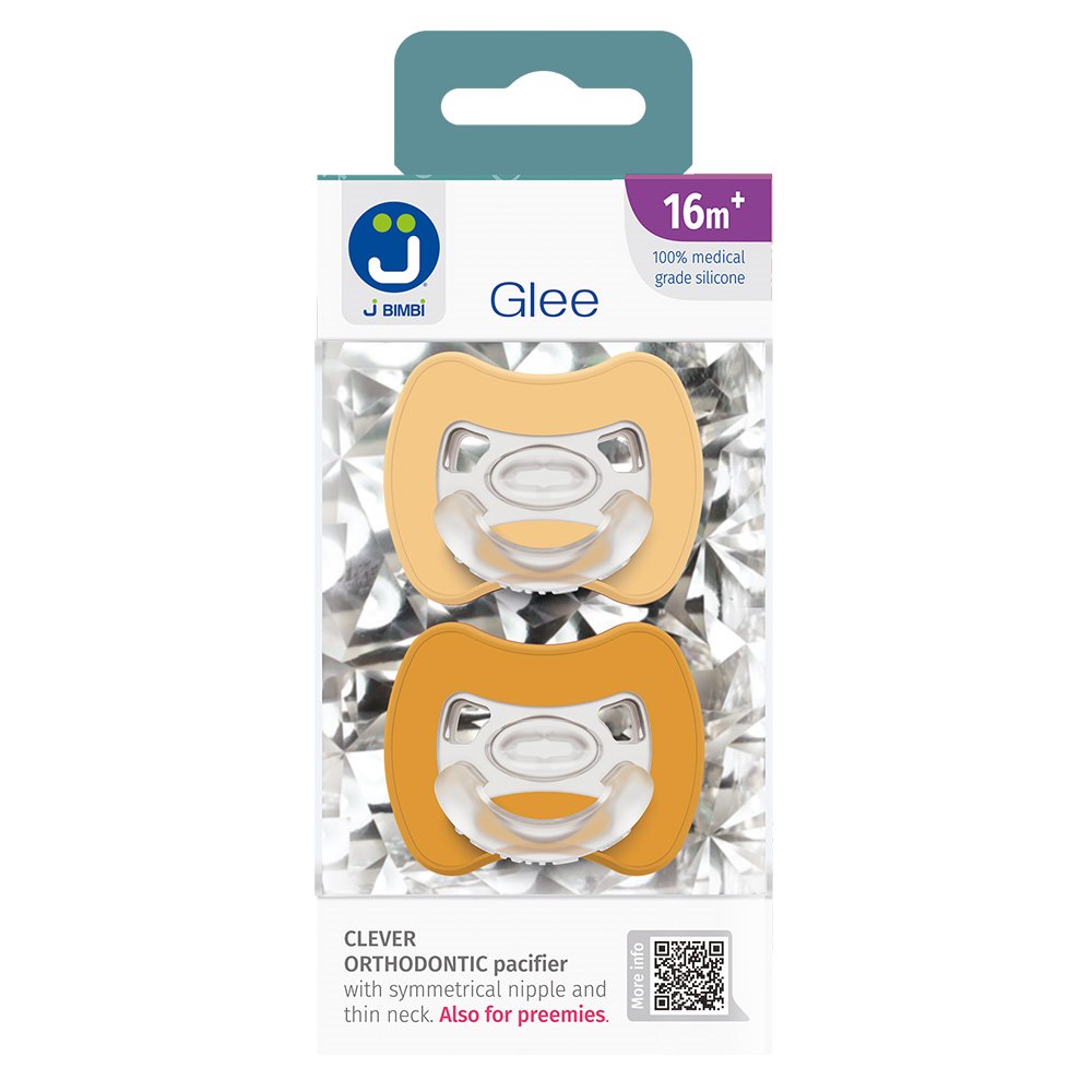 2-pack Sprytny smoczek ortodontyczny Glee 16m+ beige-mustard