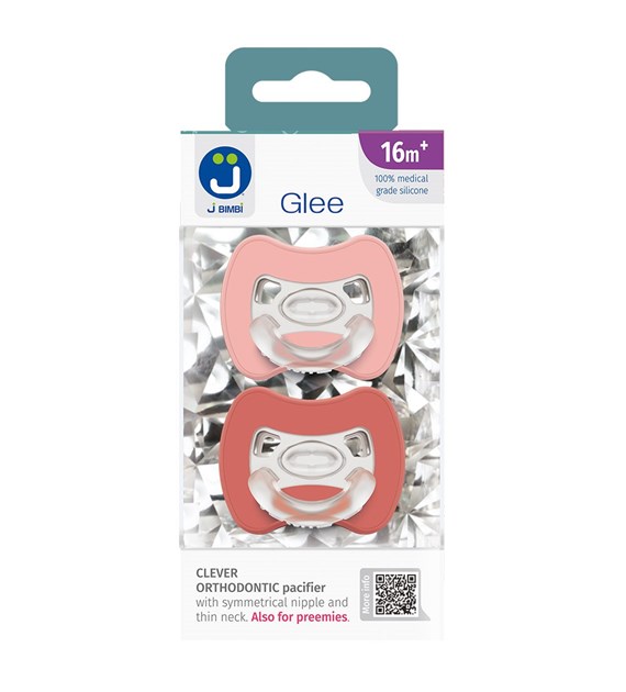 2-pack Sprytny smoczek ortodontyczny Glee 16m+ rose-brick