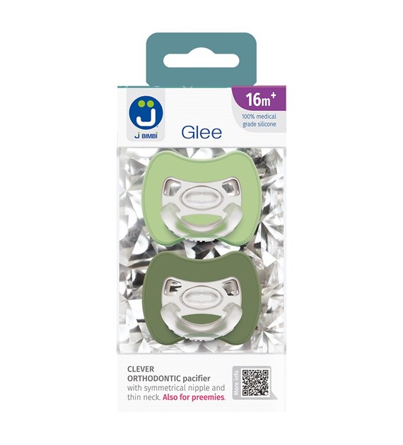 2-pack Sprytny smoczek ortodontyczny Glee 16m+ sage-green