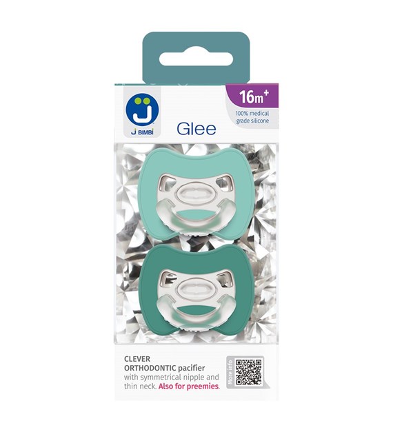 2-pack Sprytny smoczek ortodontyczny Glee 16m+ mint-turquoise
