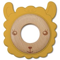 Gryzak Bite&Play ring wooden and silicone 3m+ lama